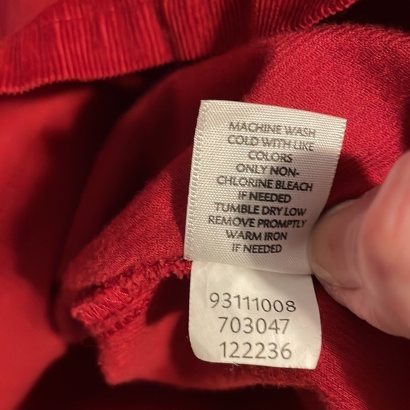 J. Jill Red baby thin corduroy swing top. 100% cotton. Size small - Picture 7 of 11